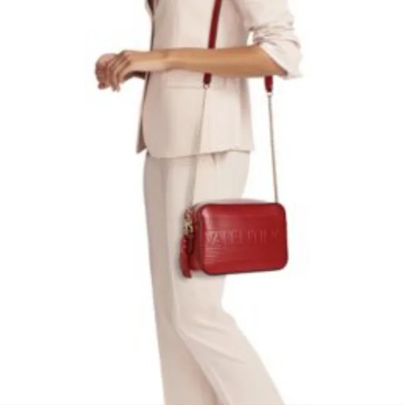 Valentino by Mario Valentino Leather Embossed Logo Crossbody